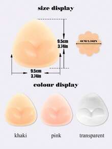 2pcs Women's Silicone Bikini Breast Pads, Bra Accessories, Bra Inserts, Invisible Breast Pads - Multicolor - View 3