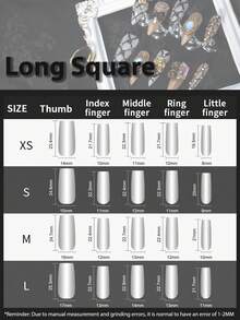 10pcs Square Wearable Nails, Amber, Nude, Ginger Cat Eye, Metallic Silver Element Colorful Rhinestone Decor, Gothic Style Full Coverage Acrylic Handmade Wearable Nail Set, Modern Nail Art Supplies, Suitable For Women And Girls, Applicable For Music Day, Daily, Party Nail Art - Ginger - View 9