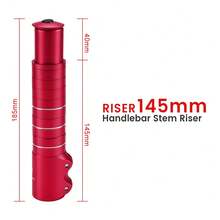 可調式自行車把手延伸桿,120/155/185mm 把手升高器,適用 28.6mm 前叉管,山地車與公路車配件 - 紅色 - 查看 6