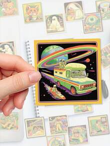 SCXXBSW 50pcs American Retro-Style Halloween Stickers – PVC Decorative Graffiti Stickers Suitable For Manuals, Books, Notebooks, Flasks And Planners. With A Matt Finish, They Are Ideal For Parties, Gifts, Rewards And Festive Presents. - Sticker - View 4