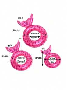 1pc Inflatable Mermaid Tail Swim Ring, Suitable For Swimming Pool, Beach, Theme Party, Inflatable Floating Device, Auxiliary Tool, Pool Raft, Water Resting Seat, Air Pump Sold Separately - Multicolor - View 10