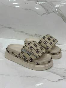 Women's Adjustable Strap Logo Sandals - 乳霜 - 查看 3