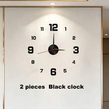 Reloj de pared DIY que brilla en la oscuridad, diseño creativo con superficie de espejo, pegatina decorativa de pared, reloj decorativo minimalista, reloj de pared silencioso, pegatina de pared creativa para sala de estar y dormitorio (el modelo que brilla en la oscuridad solo brilla en ambientes oscuros) - Multicolor - Ver 19