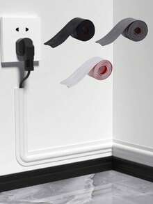 Ống luồn cáp sàn 1m/3m, máng cáp PVC, ống bảo vệ cố định và kéo dài cáp, nắp máng cáp gắn nổi, ống bảo vệ cáp gắn nổi, tự dính, phù hợp cho sàn, tường và mặt bàn, bộ sắp xếp cáp tường cho ổ cắm mạng - Gioăng cao su - Xem 9