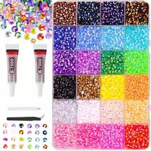 Multi-Color 3mm Jelly Resin Rhinestone Set, Includes Precision Tweezers And Craft Glue, Fashion DIY Clothing Accessories, Cups, Fabric Decor - View 9