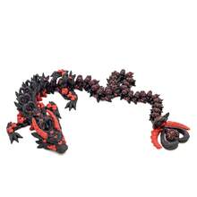Rollable Heart Tail 3D Printed Black Dragon Model, Fully Articulated Joints For Free Shaping, Dark Style Couple Commemorative Small Gift, Fingertip Stress Relief Desktop Decor Collectible Figurine, Birthday/Halloween/Thanksgiving/Christmas Gift - Multicolor - View 10