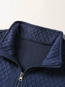 Men's Autumn Fitness Casual Long Sleeve Jacket, Simple Fashion Daily Wear - Navy Blue - View 6
