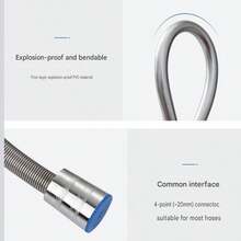 Encrypted Explosion-Proof Stainless Steel Shower Hose, Flexible Water Connection Pipe, Universal Replacement Hose For Bathroom Handheld Shower Head - A - View 4