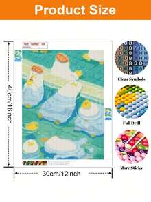 1 Set Frameless DIY Diamond Painting Kit - Bath Duck, Cross Stitch Diamond Art, Diamond Painting Craft For Wall Decor, Surprise Gift, Birthday And Other Holiday Gift - A - View 7