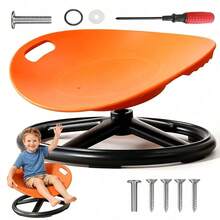 360°-Drehstuhl mit Balancefunktion – Integrierter Drehsitz mit 100 kg Tragkraft für drinnen und draußen, Familienunterhaltung, 45 x 39,5 x 25 cm - Orange - Übersicht 1