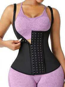 1PC Women's Shapewear Cami Vest, 4-Row Hooks Waist Trainer, Court Style Bust Support Fitness Bodysuit - Multicolor - View 2