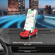 Cool Sports Car Design Car Phone Holder, Realistic Supercar Appearance With Dual Function As Ornament And Phone Stand; Base Supports 360° Full Rotation, Adjustable Horizontal/Vertical Screen And High/Low Viewing Angle, Navigation View Aligns With Road Surface For Safer Driving. Non-Slip Clip Securely Holds Various Phone Sizes, Preventing Slipping - A - View 5