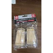 Kit 2 Paliteiros de Acrílico com 200 Palitos Total - kit 2 - Visão 3