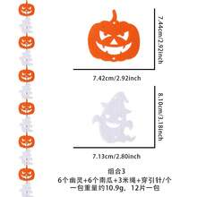 1 Set Guirnalda de Fieltro de Halloween, Pancarta Colgante de Calabaza & Sombrero de Bruja, 12 Piezas Decoraciones Colgantes Naranja y Púrpura con Cuerda de 3m para Chimenea, Pared, Ventana, Puerta & Decoración de Fiesta de Halloween - Multicolor - Ver 7