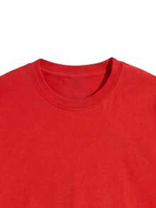 4-Pack Men's T-Shirts In Pure Cotton With Crew Neck And Print, Casual And Versatile, Ideal For Spring And Summer - 紅色 - 查看 5