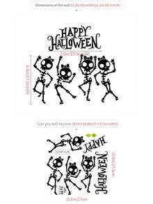 1pc Halloween Skeleton Dancing Horror Toilet Sticker, PVC Removable Halloween Ghost Decorative Wall Decal, Holiday Home Party Self-Adhesive Sticker - 33199-skeleton Dance - View 3