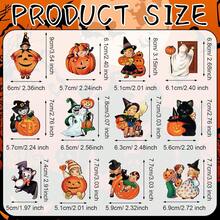 12pcs/24pcs/36pcs Retro Halloween Wooden Ornaments, Halloween Tree Hanging Decorations, Party Props And Supplies - View 6