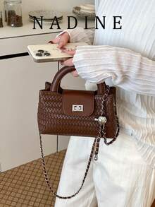 Fashionable Quilted Handbag Niche Design Crossbody Bag Minimalist Commuter Shoulder Bag - Brown - View 2