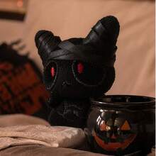 3.94-In Halloween Vampire Cat Plush Toys, Soft Gothic Ghost Plush Doll.Silicone Baby Doll Full Silicone Body Plush Anime Figure Stuffed Animal Teddy Bear Plushies Crunchy Soap Office/Room Decor Squishy Christmas/Halloween Decor Squishy Toys - Multicolor - View 7