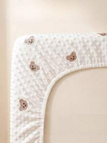1pc Soft & Comfortable Bear Plush Crib Fitted Sheet, Suitable For All Seasons - Multicolor - View 7