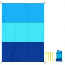 Extra Large Sandproof Beach Blanket, 4-7 Person Outdoor Picnic Mat, Lightweight Portable Quick Dry Sandproof Family Camping Hiking Blanket, Compact Foldable, Summer Essential - Multicolor - View 13