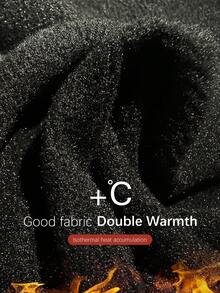 1 buah Sweatshirt Olahraga Lengan Panjang Bahan Fleece Halus Ukuran Besar Musim Gugur/Dingin, Atasan Rajut Bergaris 2-in-1 dengan Tempat Gelas Terintegrasi, Warna Hitam - Hitam - View 7