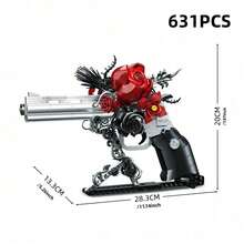 2052pcs Robot Themed Building Blocks, 3D Assembly Puzzle Toy, Green Robot Rose Gun Flight Simulator Optional, Suitable For Model Enthusiasts, Enhances Spatial Thinking And Imagination, Home Decor, Birthday And Holiday Gift, Commemorative Collectible - Multicolor(Bag) - View 11