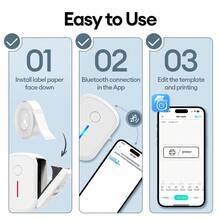 Marklife Printer Label Mini Portabel Bluetooth Tanpa Tinta, Printer Termal, Pembuat Stiker dan Label Nama, Mesin Pelabelan Mini Perekat - MultiWarna - View 6