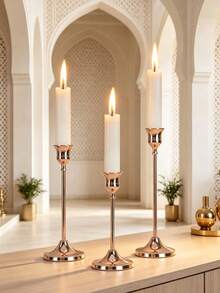 French Style Iron Candle Holder, Vintage Candlesticks, Rose Gold Metallic Finish, Ideal For Home Decor, Room Decoration, Parties & Holidays, Office Styling, Living Room Accents, Gifts For Valentine's, Birthdays, Graduation, Friends - Multiple Styles - View 4