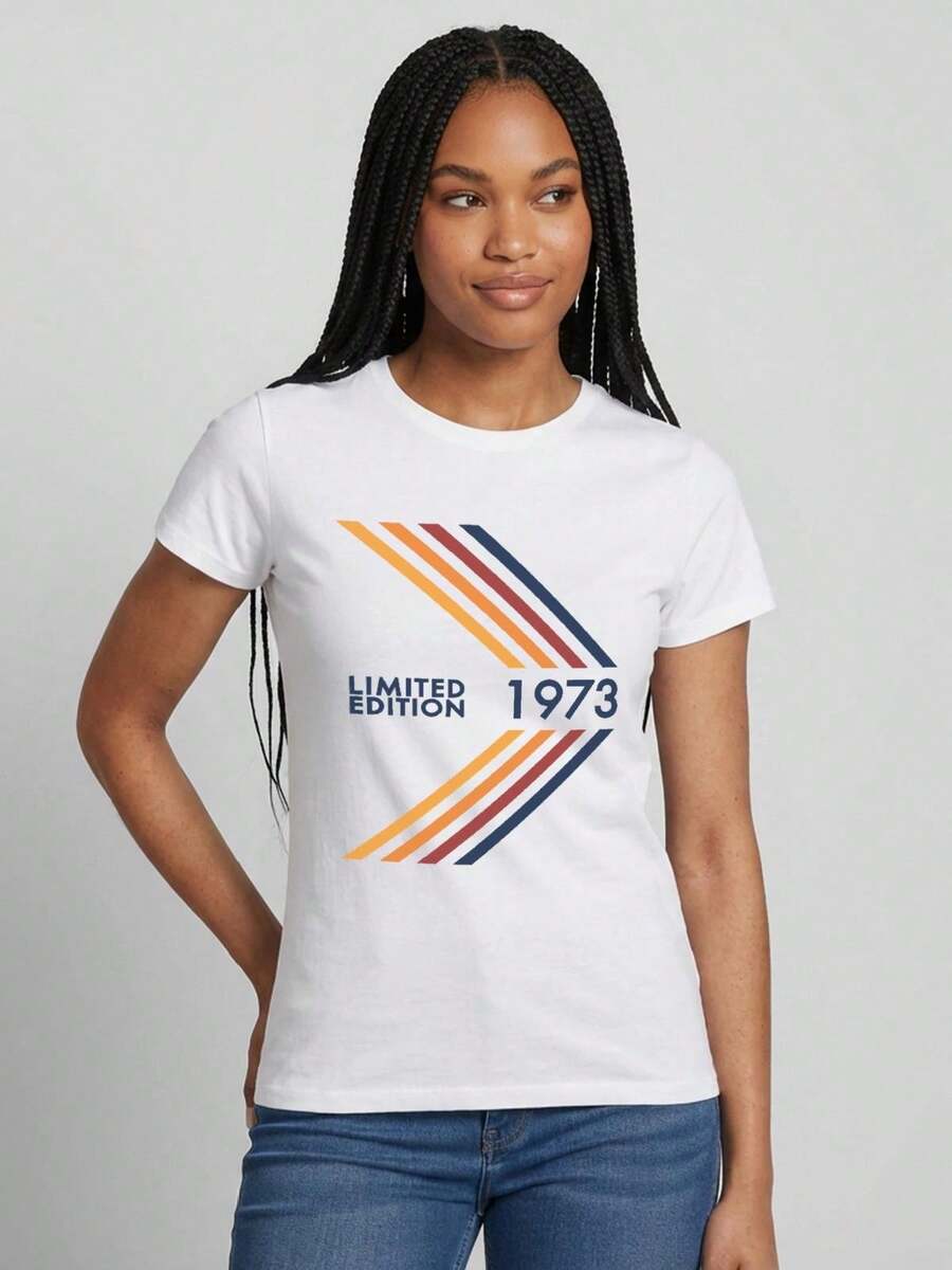 -Unisex Summer/Autumn T-Shirt - 1973 Limited Edition Birthday Man Wife Vintage - Women's T-Shirt - White - Back-To-School Season - Music - Party, XI36 - White - View 1