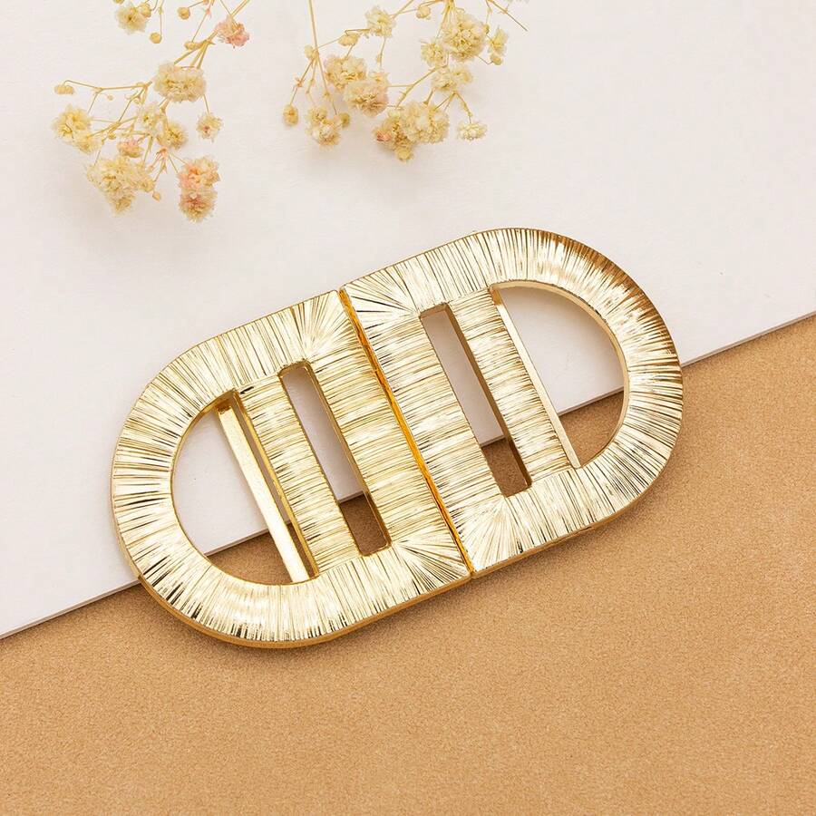 1pc Fashion Women's Gold Metal Belt Buckle, Coat Belt Buckle Decor, Down Jacket Strap Connector Hook, DIY Bag Repair Sewing Accessories Buckle - A - View 1