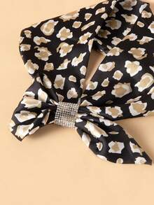 1pc New Women's Rhinestone Small Scarf, Elegant Versatile Neck Scarf, Fashionable Neck Wrap For Daily Use - Black - View 2