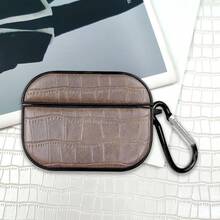 Compatible For AirPods 4 Pro 3 1/2/3 Coffee Brown Crocodile Pattern Oval Leather Strap With Hook - Coffee Brown - View 11