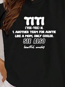 Funnysss Tante Geschenk Shirt Titis Definition Shirt Tante T-Shirt Mädchen Sommer Harajuku Y2k Trendssssys Oberteile T-Shirt 90er Vintage Kleidung - Schwarz - Übersicht 2