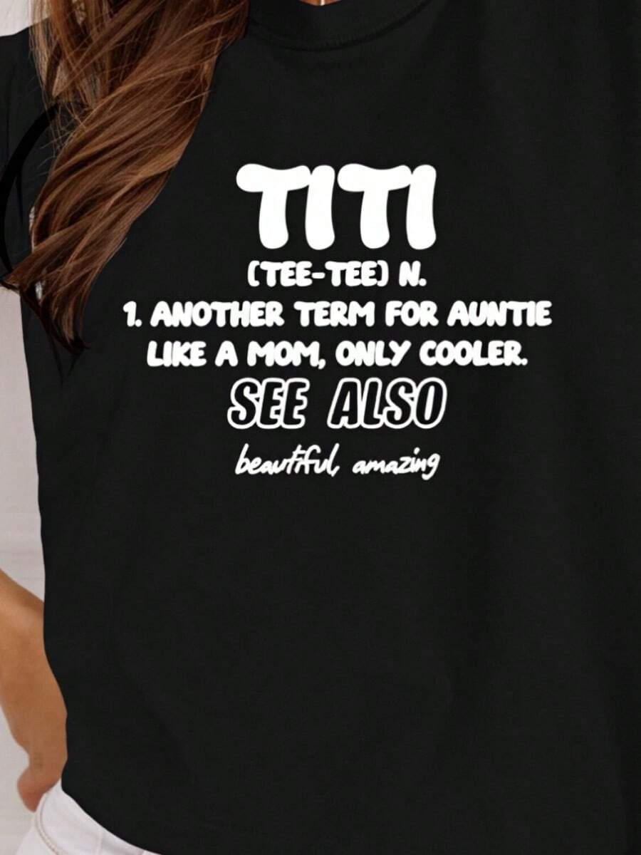 Funnysss Tante Geschenk Shirt Titis Definition Shirt Tante T-Shirt Mädchen Sommer Harajuku Y2k Trendssssys Oberteile T-Shirt 90er Vintage Kleidung