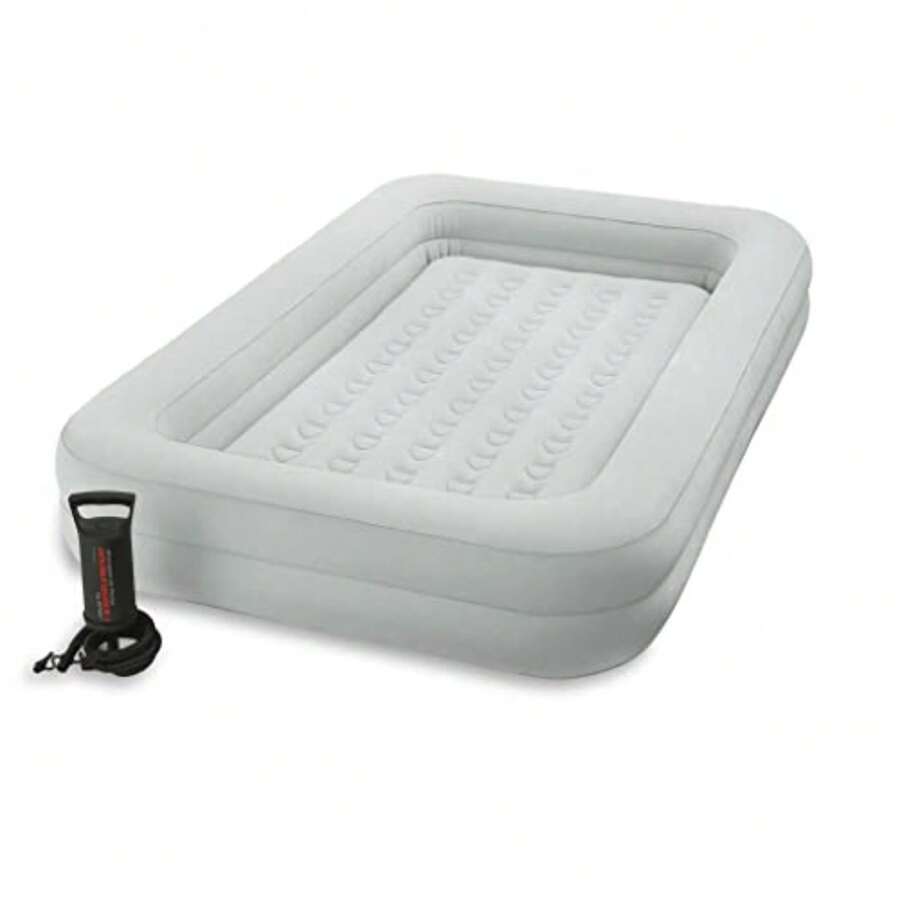 Intex Colchon Cama Inflable Viaje para Niños + Funda + Bomba - Gris - Ver 1