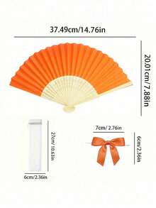 3-60pcs Elegant Fan Set, Includes Thank You Tags And Gift Bags, Bride Bamboo Handheld Folding Fan, Suitable For Bridesmaid Gifts And Wedding Decor, Perfect For Parties And Events, Ideal Summer Accessory, 1 - Multicolor - View 9