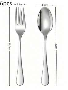 Stainless Steel Cutlery Set Silver Forks And Spoons - Includes Dinner Forks And Spoons, Mirror Polished, Suitable For Restaurants, Homes And More, Multi-Person Use, Dishwasher - Multicolor - View 12