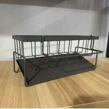 Kitchen Sink Drain Rack, Countertop Drain Rack, Scouring Pad, Steel Wool, Pot Lid Brush Storage Rack - Multicolor - View 8