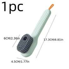 1pc Multi-Function Cleaning Shoe Brush With Built-In Soap Dispenser, Press-Type Automatic Liquid Dispensing Brush Head, Soft Dense Bristles, Reusable, Suitable For Sneakers, Leather Shoes, Clothing Washing, Dish Cleaning - Multicolor - View 13
