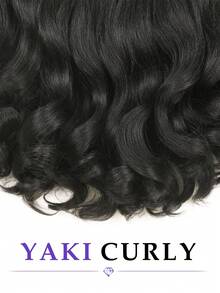 Yaki Deep Wave Clip In Hair Extension Synthetic Hair Kinky Hairpieces Long Yaki Kinky Curly Hair Extensions Black Body Wave Wig For Women Full Hair Pieces Curly Wave Kinky Clip In Hair Extensions - Natural Black - View 8