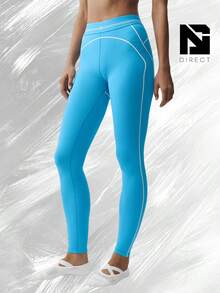 Airbrush High-Waist Heart Throb Legging - 天藍色/白色 - 查看 1