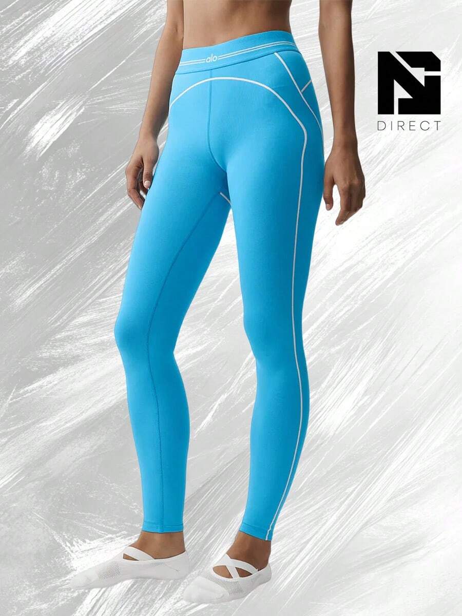 Airbrush High-Waist Heart Throb Legging - 天藍色/白色 - 查看 1