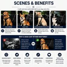 1pc Dog Car Headrest Safety Tether Braided Cotton Rope Pet Car Seat Belt With Heavy Duty Metal Clip, Chew Resistant Anti Shock Dog Travel Restraint Leash For Small Medium Large Dogs, Easy Install Universal Vehicle Pet Safety Accessory - Multicolor - View 8