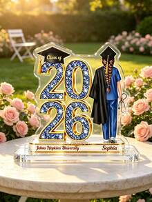 Personalized Custom Graduation Acrylic Flower Plaque Display Stand 2026 Class Nurse Gift Customized Name University Souvenir Graduation Decoration Gift Back To School Gift School Opening Season Gift Birthday Gift For Her - Style 19 - View 2