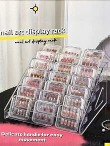 1pc Acrylic Tiered Display Stand, Multi-Layer Trapezoid Display Rack, Suitable For Home Storage And Display, Perfect For Displaying Jewelry, Cosmetics, Phone Cases And Anime Merchandise, Portable Multi-Scenario Storage Display Rack - Clear - View 12