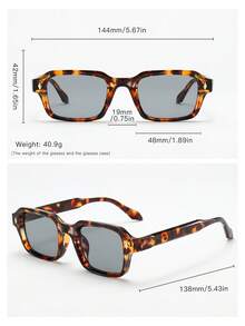 1pc Women's Small Frame High-Quality Versatile Fashion Glasses, Suitable For Daily Wear, Party, Casual Decoration - Tortoise Shell Frame Gray Tablet - View 5