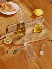 Haus Hana 1 pieza Botella de vidrio para aceite, dispensador de aceite transparente, lata de aceite, recipiente para condimentos, utensilio de cocina, suministros de cocina, accesorio de cocina - Multicolor - Ver 4