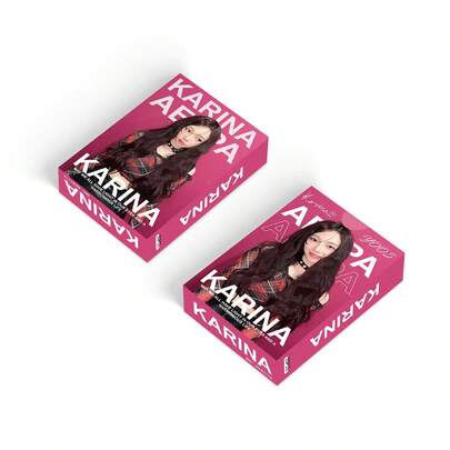 بطاقة صور هولوغرافية فردية ل- Aespa Karina، بطاقة ألبوم مطبوعة ذاتيًا بطراز لومو، بطاقة بريدية، بطاقة لامعة بطراز إنستغرام
