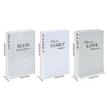 3件組白色裝飾假書，居家裝飾用，摺疊式易組裝，鄉村農舍風堆疊展示書，適用客廳咖啡桌與壁爐架裝飾，多款節日禮物 - 彩色 - 查看 4